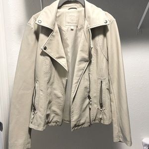 Max Studio Beige Leather Jacket